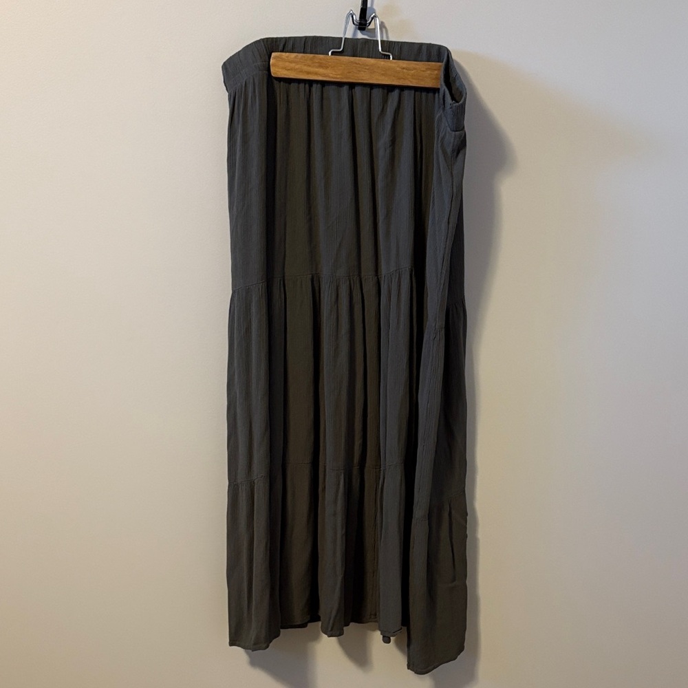 Khaki Green Maxi Skirt